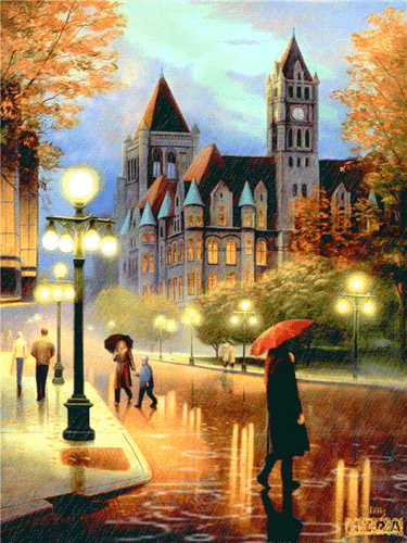 Il pleut sur la ville 